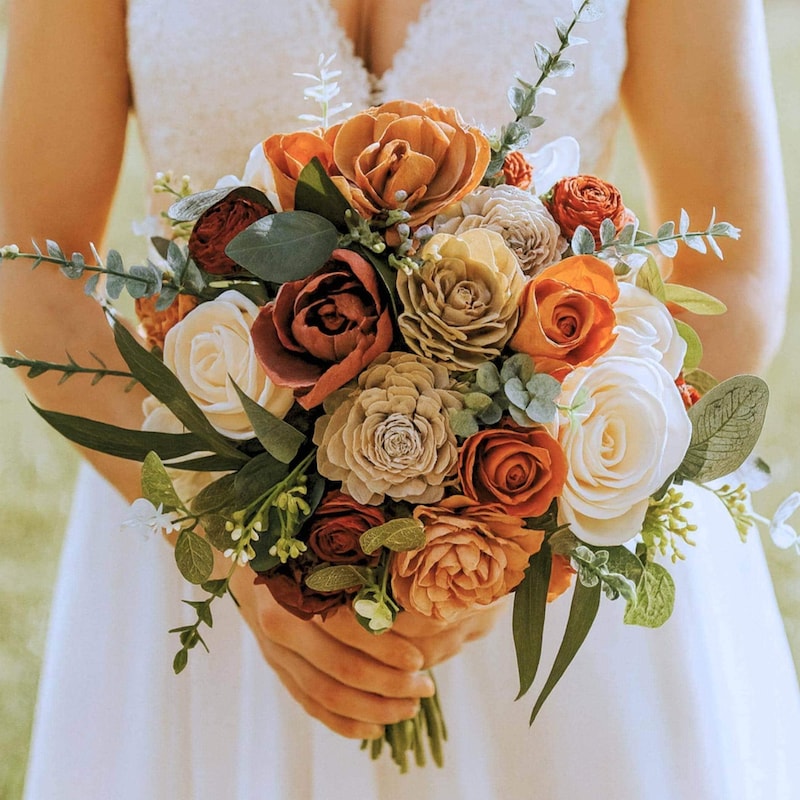 Sunset Bridal Bouquet Etsy sunset-bridal-bouquet-etsy