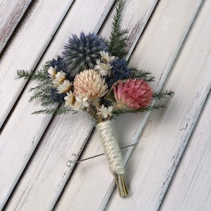 Peaches and Dream Boutonniere - Allure Collection - Boutonnière - Groom's Flower - Wood Sola Flower - Wedding Flowers  - Buttonhole - Wooden
