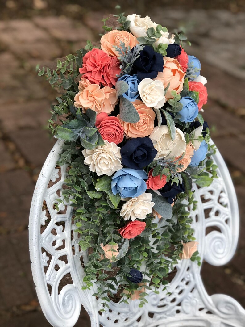 Custom Cascading Sola Flower Bouquet Cascade Wedding Bouquet Etsy New