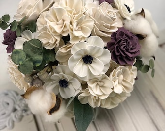 The Carriage House Bouquet - Allure Collection - Wood Flowers - Sola Flowers -  Wedding Bouquet  - Lasting Bouquet - Sola Wood