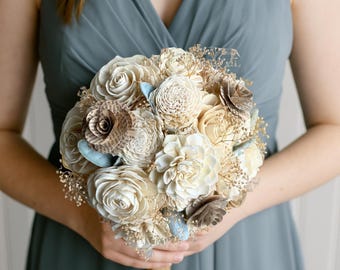 Book Page Sola Flower Bouquet: Handmade Wooden Wedding Flowers | Book Page Wedding Bouquet | Literary Sola Wood Flowers for Book Lovers