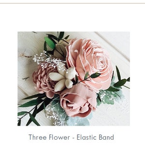 Blushing Rose Wood Flower Corsage Wooden Flowers Wedding Collection Sola Flower Made to Order Match your bouquet image 8