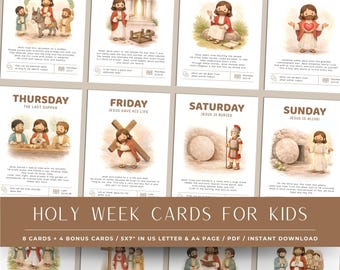 Cartes Semaine Sainte pour les enfants et les familles | 12 célébrations et activités de Pâques à imprimer