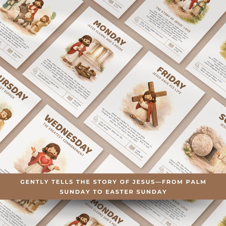 Holy Week Cards for Kids and Families | 12 Printable Easter Devotional ...