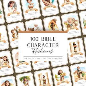 100 Bibelzeichen Karteikarte, Aktivität für Kinder, christliches Bildungswerkzeug, Bibelarbeit, biblische Zeichen Karteikartenaktivität