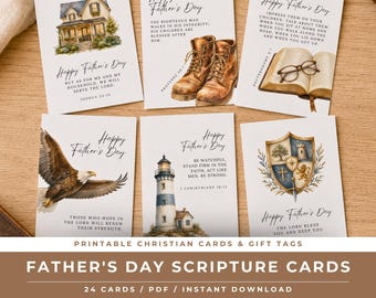 Biglietti con versetti biblici per la Festa del Papà (stampabili) / Materiale informativo per i papà in chiesa