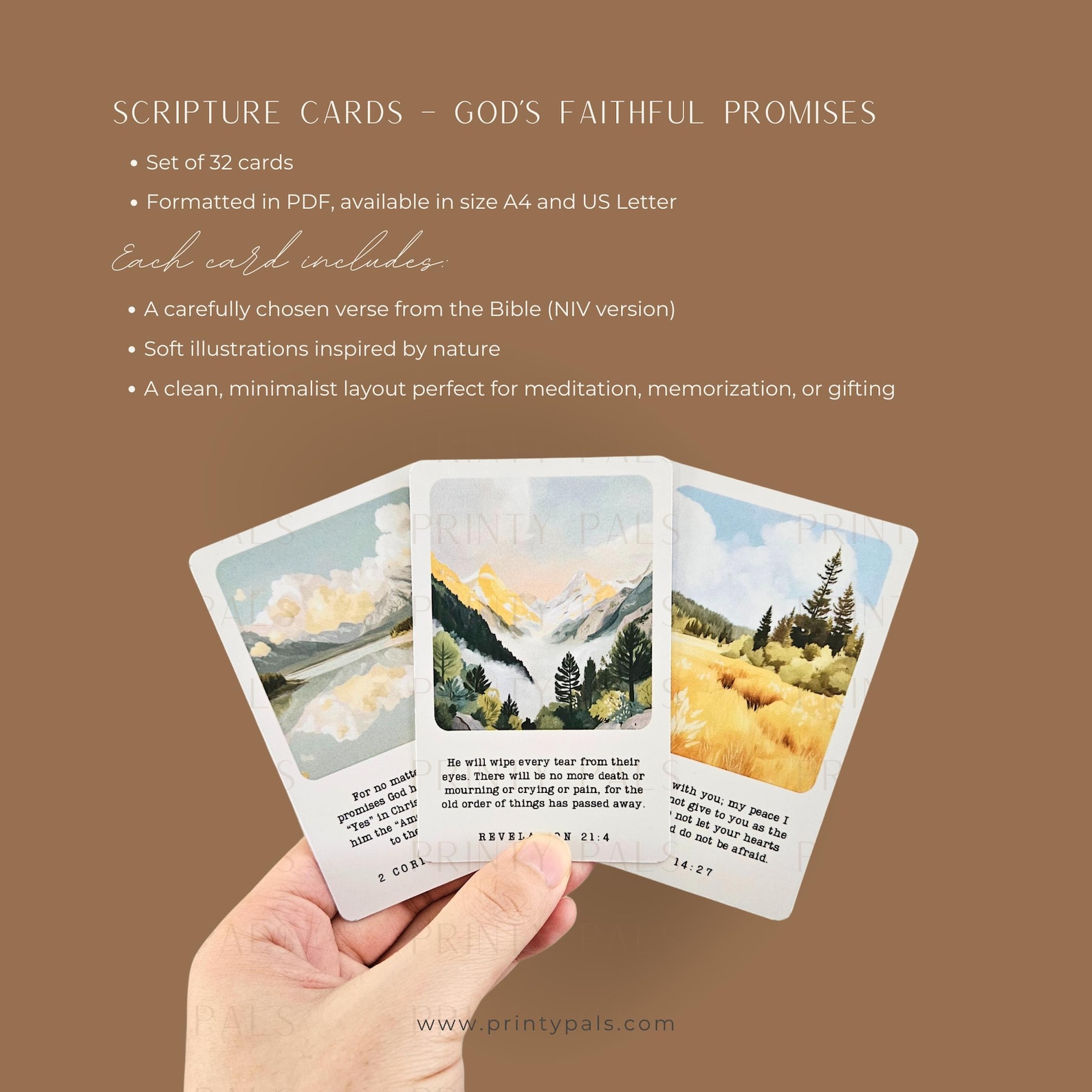 God’s Promises Scripture Cards – 32 Bible Verse Memory Set (christian ...