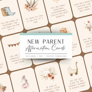 40 nouvelles cartes d'affirmation imprimables pour les parents - lot de 40 illustrations à l'aquarelle - motivation du voyage parental - TÉLÉCHARGEMENT NUMÉRIQUE