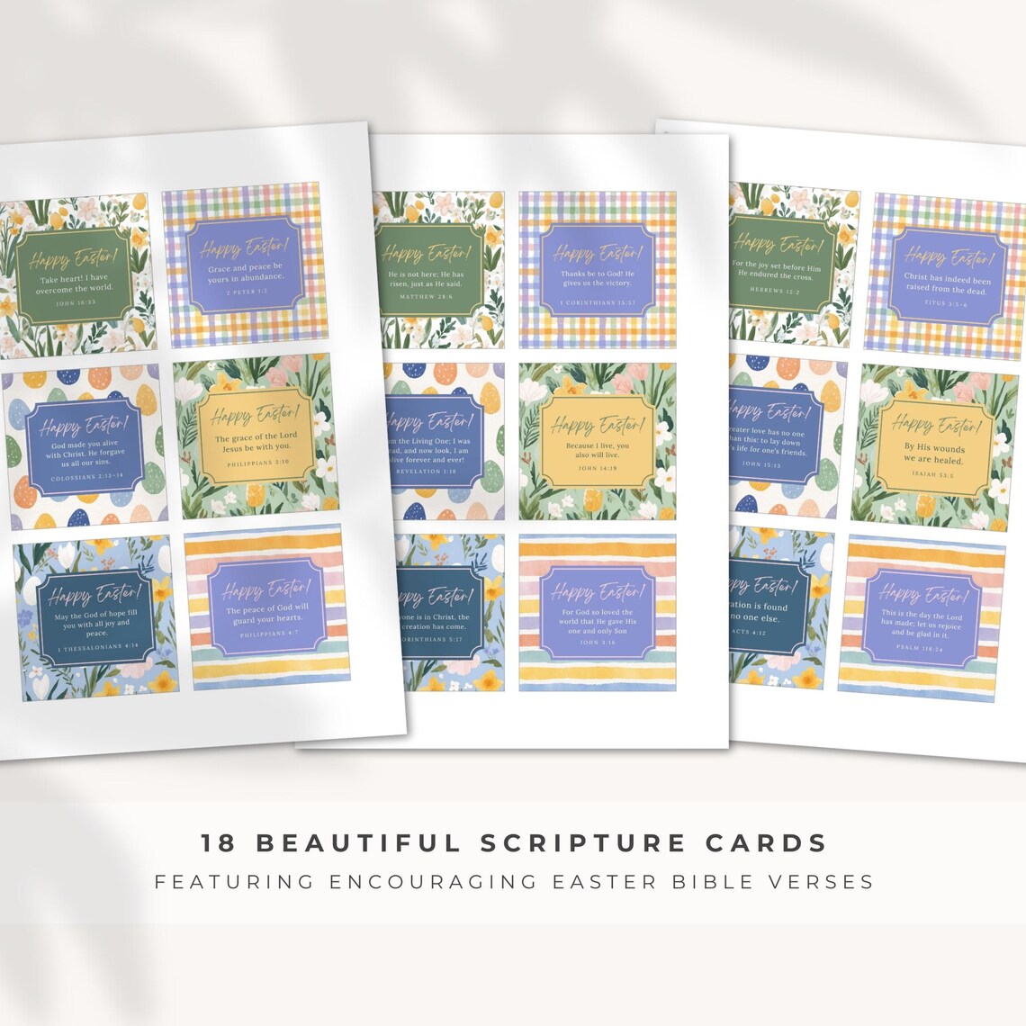 Printable Hand Out Scripture Card 18 Easter Scripture Cards, Printable Christian Gift Tags & Label, Bible ...
