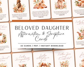 Beloved Daughter – Christian Woman Affirmation & Scripture Cards (Instant Download)