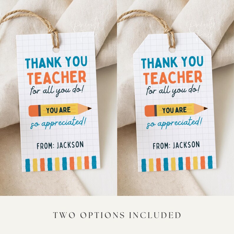 Editable Teacher Appreciation Tags Canva Template Printable Gift Tags ...