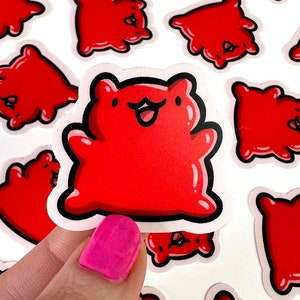 Mini Red Gummy Bear Sticker | Waterproof Sticker | Kawaii Vinyl Sticker | Cute Candy Sticker | Happy food sticker | Junk food artwork