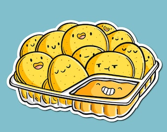 Nachos & Cheese Sticker | Weatherproof Vinyl Sticker| Kawaii Food| Nachos Sticker| Cute Food Sticker| Junk Food Sticker | Movie Theater Food
