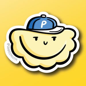 Pegatina de pierogi de patata de Pittsburgh / pegatina resistente al agua / pegatina de pierogi de béisbol / pegatina de Pittsburgher / pegatina de yinzer / pegatina de PGH