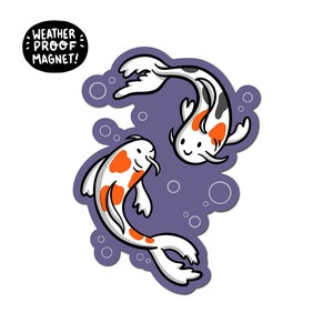 Koi Fish Magnet | cute fish magnet | Waterproof Vinyl Car Magnet |Kawaii animals Magnet | Fridge Magnet | japan inspired magnet | happy fish