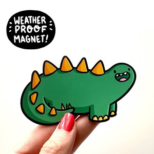 Stegosaurus Weatherproof Magnet | Strong Waterproof Car Magnet | Cute Dinosaurs | Kawaii Dinosaur Refrigerator Magnet | Green Stegosaurus