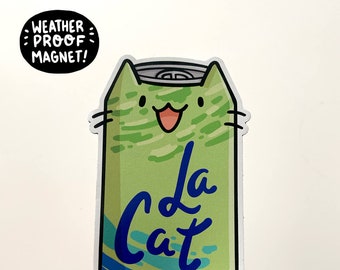 Lime La Cat Magnet | Vinyl Magnet | Die Cut Magnet | Kawaii Food Magnet | Lime Seltzer Magnet | Drink Magnet | Fridge Magnet | Cute Cat Art