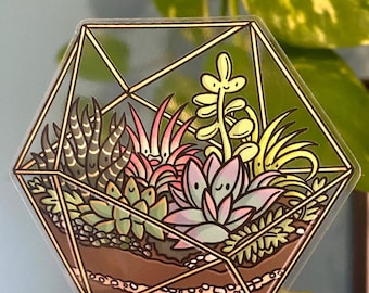 Terrarium Clear Vinyl Sticker | Plant Sticker | Cute House Plants | Waterproof Sticker | Kawaii Sticker | Weatherproof House Plant Sticker