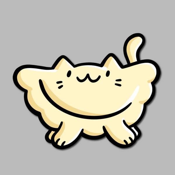 Pierogi Cat Sticker | Weatherproof Vinyl Sticker | Waterproof Sticker | Kawaii Sticker | Cute Pierogi Sticker | Yinzer |Pittsburgh Sticker