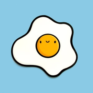 Egg Sticker | Vinyl Sticker | Waterproof Sticker | Kawaii Sticker | Water Bottle Sticker | Car Sticker | Brunch Gift | Sunny side Up Egg