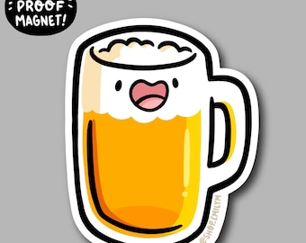 Bierkrug-Magnet | Wasserdichter Vinyl-Automagnet |Kawaii Biermagnet |Glas Biermagnet | brauer magnet | Oktoberfest Biermagnet | süßes Bier Bierglas