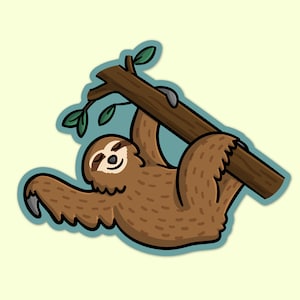 Faultier Sticker | Wetterfester Vinyl Sticker | Faultier Geschenke | Süßer Faultier Sticker | Regenwald Tiere | Kawaii Tiere Sticker | Faultier Kunstwerk