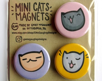 Mini Cats Magnet Pack / Refrigerator Magnets / Fridge Magnets / Locker Magnets