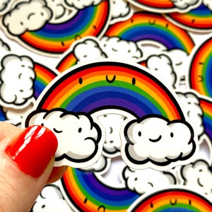Mini Rainbow Sticker | Gay Pride Art | Waterproof Vinyl Sticker | Kawaii Sticker | Water Bottle Sticker | LGBTQ | Car Bumper Sticker