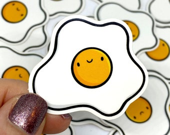 Mini Egg Sticker | Waterproof Vinyl Sticker | Car Sticker | Phone Stickers | Breakfast | Sunnyside up egg | small Kawaii stickers | Cute Art