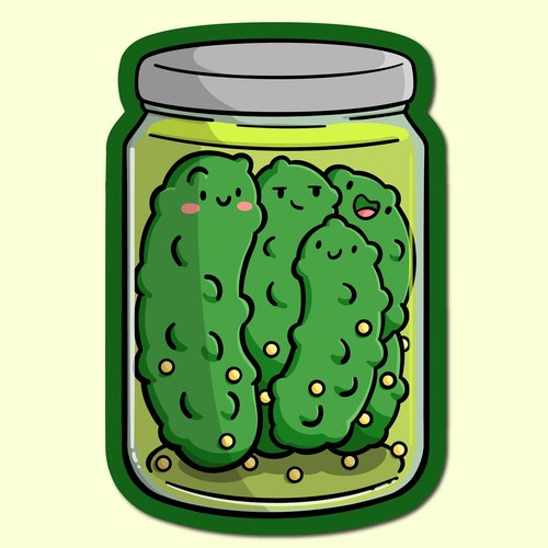 Jar of Pickles Sticker Waterproof Vinyl Sticker I Love - Etsy