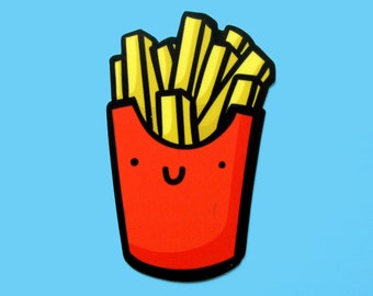 French Fries Fast Food Snack Removable Matte Sticker Sheets Set