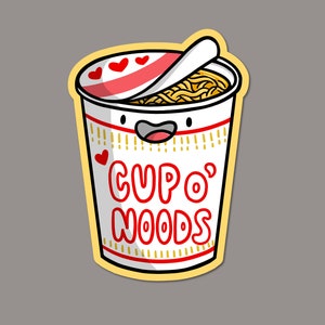 Adesivo ramen istantaneo / tazza adesivo noodle / cibo giapponese / adesivo anime / Giappone ispirato / adesivo alimentare Kawaii / adesivi noodle ramen