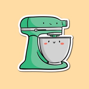 Stand Mixer Vinyl Sticker | Baking Sticker | Bakery Artwork | Cute Baking Supplies | Kawaii food stickers | Baker gift | Kitchen Decoration