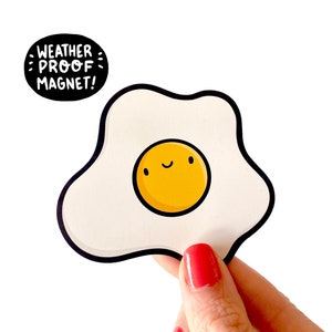 Egg Magnet | Sunnyside Up | Die Cut Magnet | Kawaii Magnet | Avocado Art | Car Magnet | Fridge Magnet | Locker Decoration | Foodie Gift