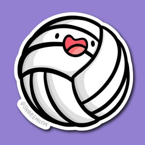 Volleyball Sticker | Weatherproof Vinyl Sticker | kawaii Food