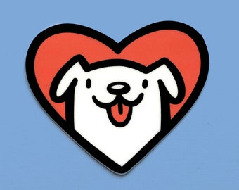 Dog Heart Sticker | Vinyl Sticker | Waterproof Sticker | Kawaii Sticker | Water Bottle Sticker | Car Sticker | Bumper Sticker | Pet Gift