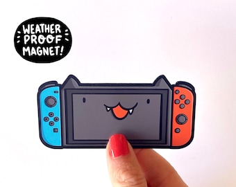 Video Game Cat Magnet | Vinyl Magnet | Die Cut Magnet | Kawaii Magnet | Cat Art | Car Magnet | Fridge Magnet | Locker Magnet | Gamer Gift