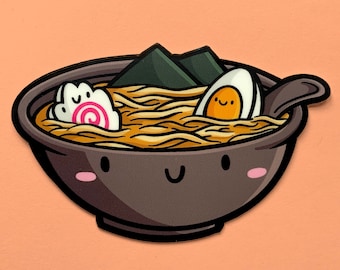 Ramen-Vinyl-Aufkleber | Schüssel Ramen | Wasserfester Aufkleber | Kawaii Japanischer Aufkleber | Wasserflasche Aufkleber | Autoaufkleber | Auto Aufkleber