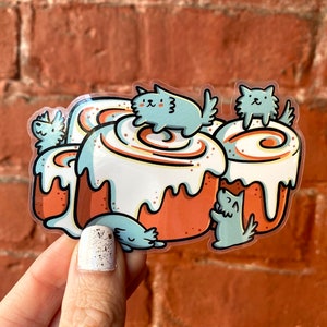 Cinnamon Roll Dogs Clear Vinyl Sticker | Cute Dog Sticker | Desserts Sticker | Kawaii Food | Anime Artwork | Pet Dog Gifts | Cute Food Art