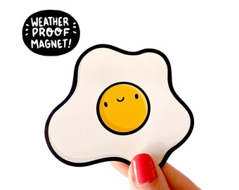 Egg Magnet | Sunnyside Up | Die Cut Magnet | Kawaii Magnet | Avocado Art | Car Magnet | Fridge Magnet | Locker Decoration | Foodie Gift