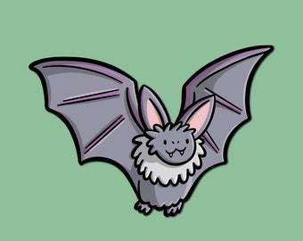 Vampire Bat Vinyl Sticker | Cute Gray Bat Sticker | Flying Bat | Halloween Decorations | Kawaii Animal Sticker | Waterproof Bat Stickers