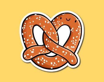 Soft Pretzel Sticker | Weatherproof Vinyl Sticker | Waterproof Sticker | Kawaii Sticker |Cute Food Sticker | Junk Food Sticker| Cute Pretzel