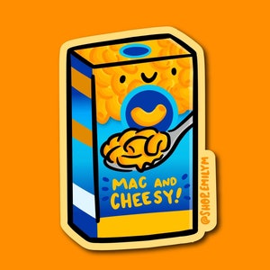 Macaroni and Cheese Sticker | Weatherproof Vinyl Sticker | kawaii Food | box of macaroni sticker | mac and cheese sticker | noodles sticker