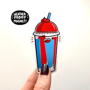 Red Slushee Magnet | cute food magnet | Waterproof Vinyl Car Magnet | Kawaii Food Magnet | Anime Fridge Magnet | 90s magnet | Cute Drinks
