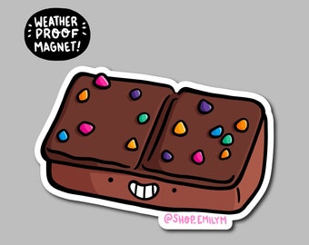 Outer Space Brownie Magnet | Weatherproof Vinyl Magnet | Car Magnet | cute brownie magnet | desserts magnet | junk food magnet | happy food