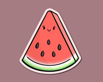 Watermelon Sticker | Weatherproof Vinyl Sticker | Waterproof Sticker | Kawaii Sticker | Cute Food Sticker | Cute Fruit Stickers | Summertime