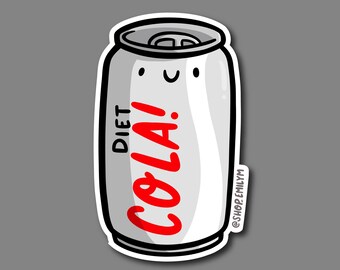 Sticker blikje cola light| Weerbestendige vinylsticker| Kawaii-sticker | sticker blikje frisdrank | sticker light frisdrank | sticker schattige drankjes