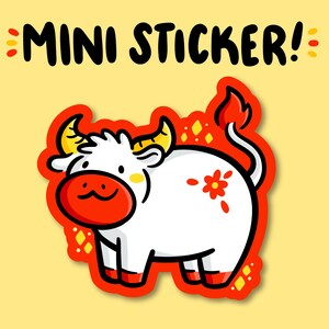 Year of the Ox Mini Sticker | cute cow Sticker | birth year sticker | zodiac animals sticker | lunar new year | chinese zodiac sticker