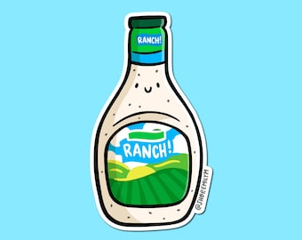 Ranch Sticker | Weatherproof Vinyl Sticker| Kawaii Sticker| Ranch dressing sticker | American food sticker | condiments sticker | cute food