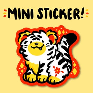 Year of the Tiger Mini Sticker | Waterproof Sticker | white tiger sticker | zodiac animals sticker | lunar new year | chinese zodiac sticker